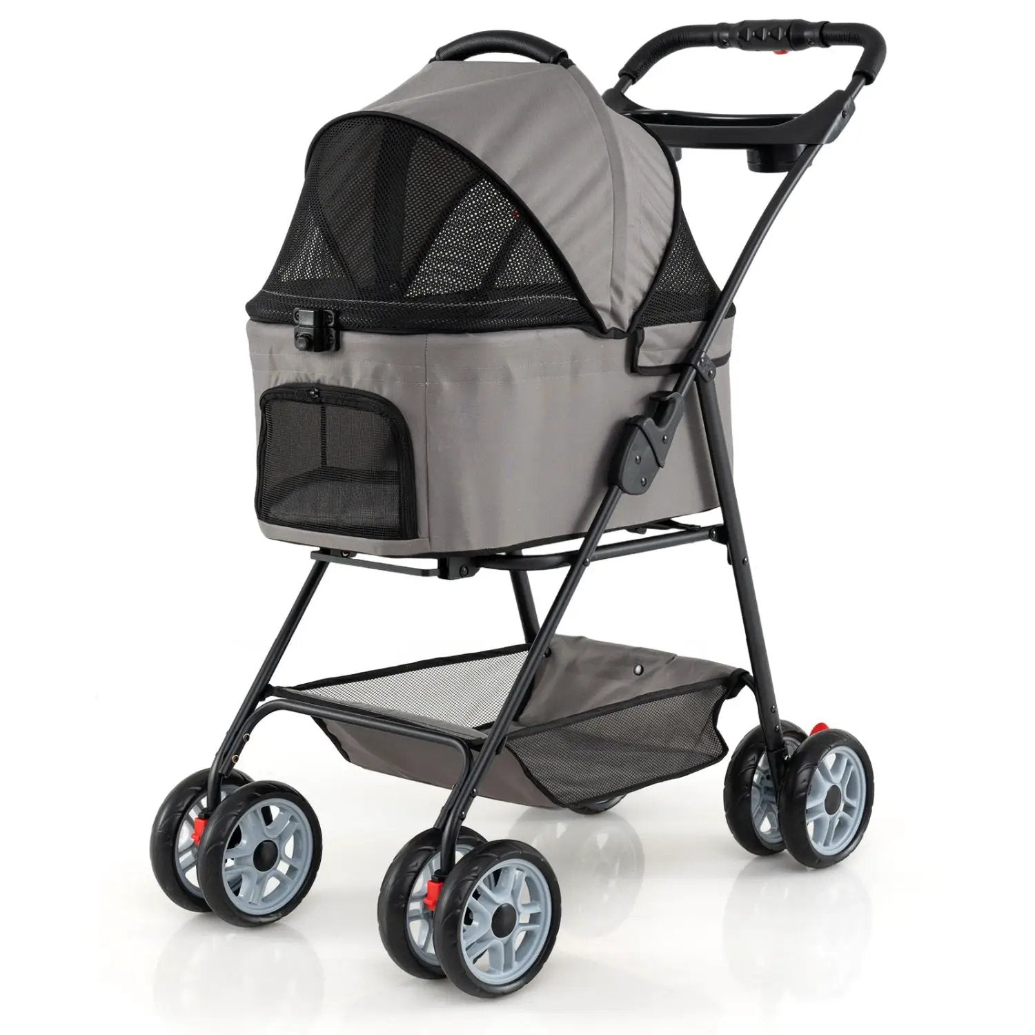 3 in 1 Pet Stroller with Removable Carrier up to 33 lbs-Gray by DirectDeals