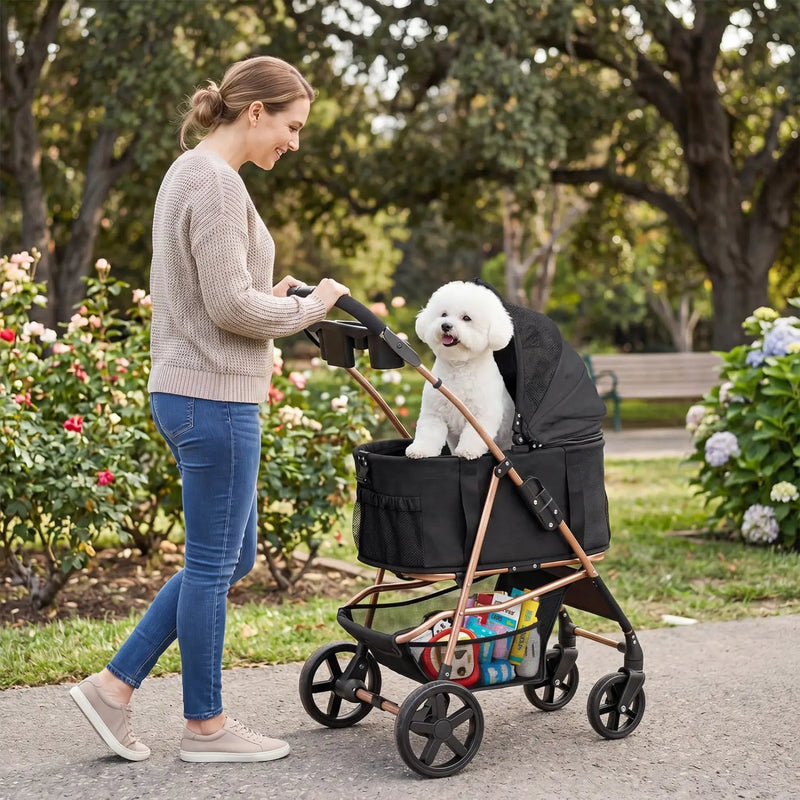 3-in-1 Foldable Pet Stroller for Small to Medium Dogs by DirectDeals
