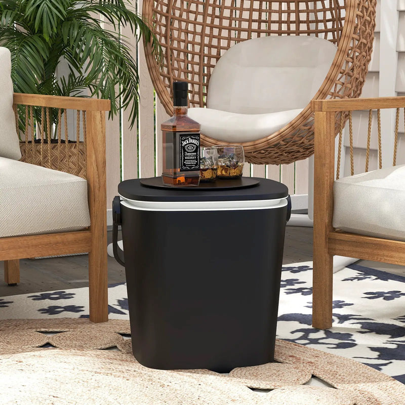 3-in-1 Portable Cooler Bar Table with Bottle Opener and Lift Top Lid for Camping Poolside by DirectDeals