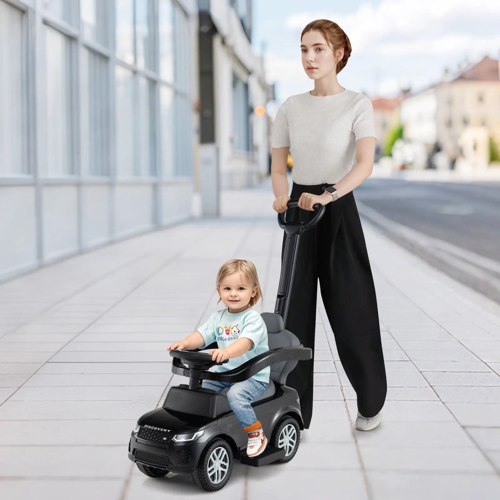 3 in 1 Push Car with Removable Handle and Guardrail for Kids 18-36 Months Old by DirectDeals