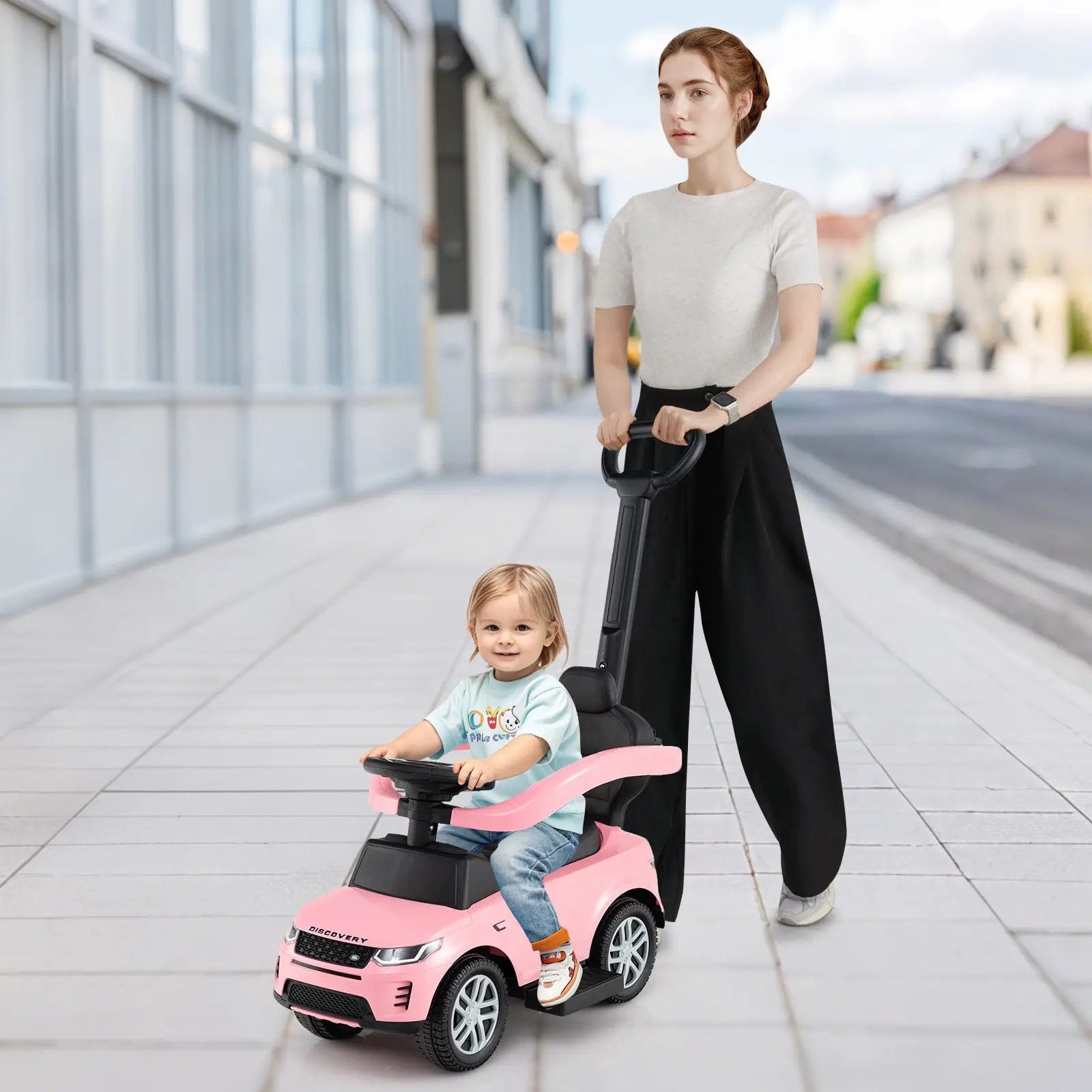 3 in 1 Push Car with Removable Handle and Guardrail for Kids 18-36 Months Old by DirectDeals