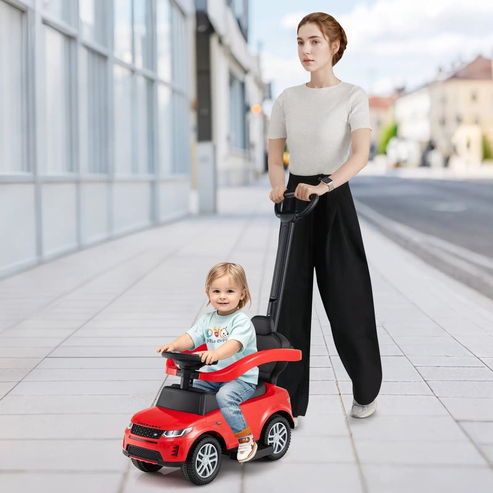 3 in 1 Push Car with Removable Handle and Guardrail for Kids 18-36 Months Old by DirectDeals