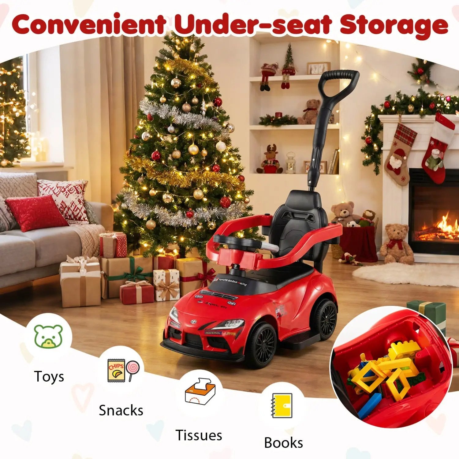 3-in-1 Toyota Licensed Foot-to-Floor Stroller Sliding Walking Toy by DirectDeals
