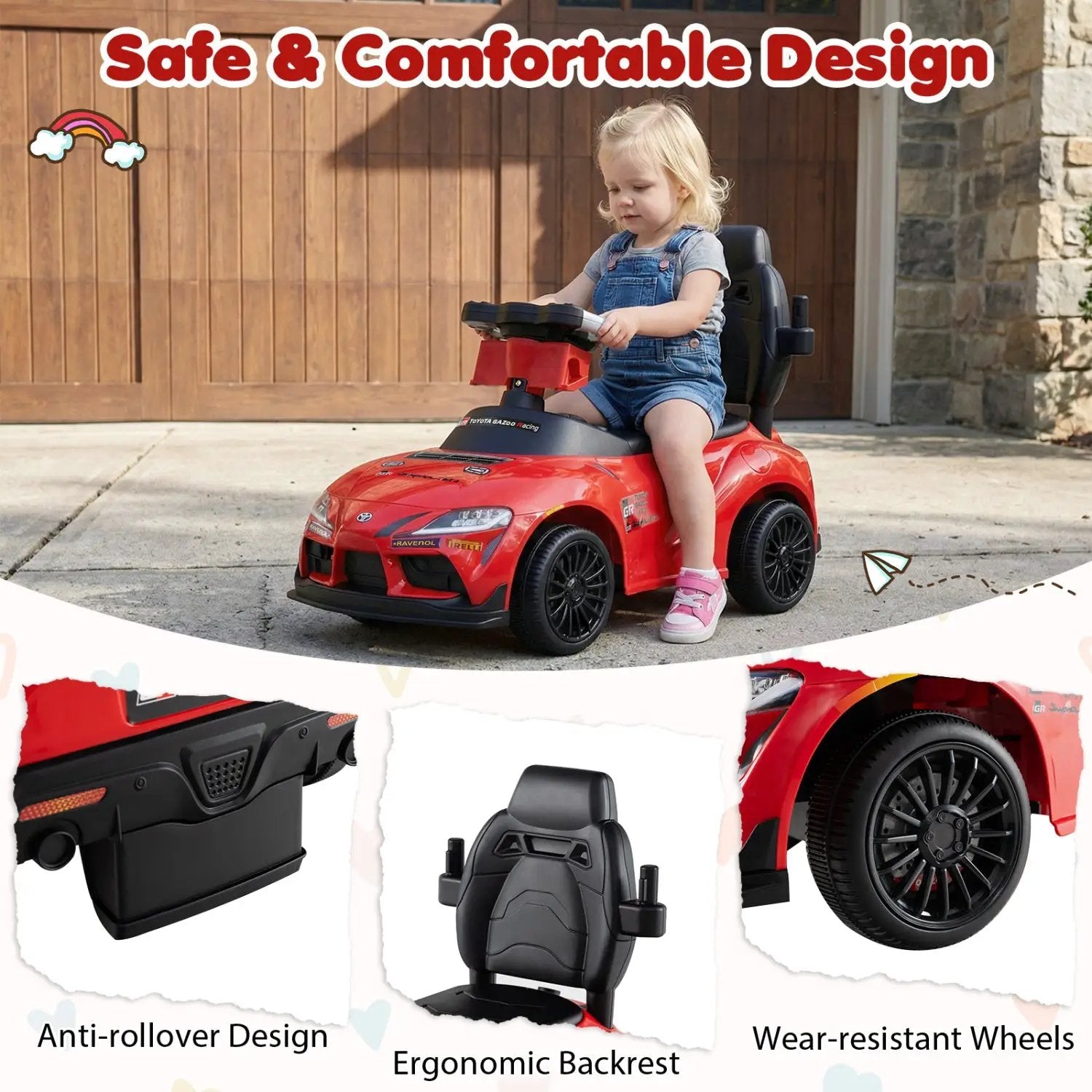 3-in-1 Toyota Licensed Foot-to-Floor Stroller Sliding Walking Toy by DirectDeals