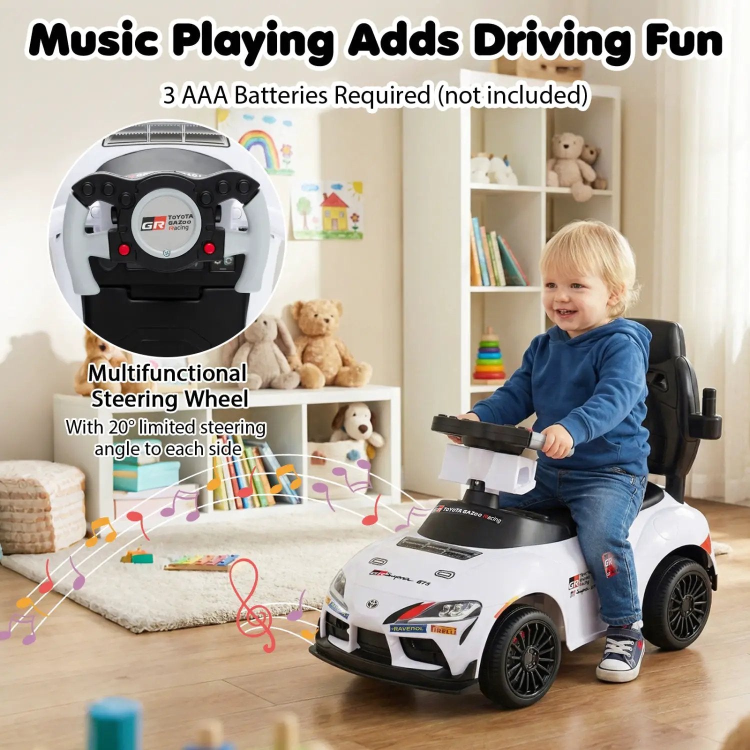 3-in-1 Toyota Licensed Foot-to-Floor Stroller Sliding Walking Toy by DirectDeals