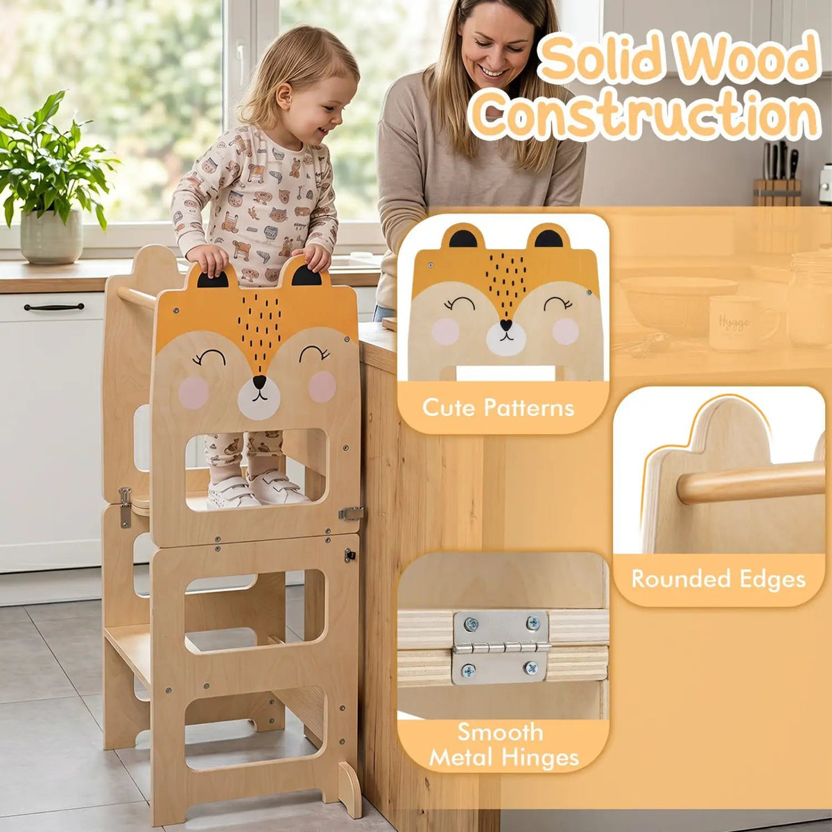 3-in-1 Wooden Kids Step Stool with Chalkboard by DirectDeals