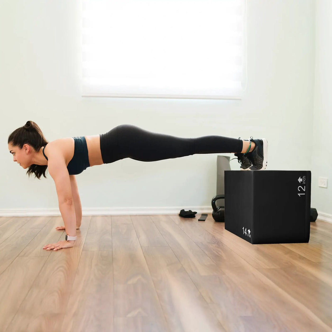 3 In 1 Foam Plyometric Box with 3 Heights and Easy-to-Clean PU Cover by DirectDeals
