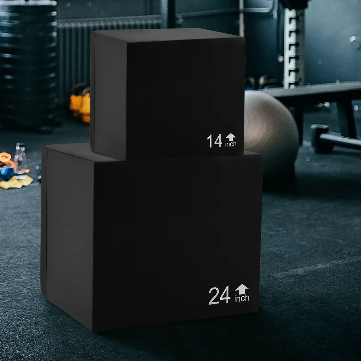 3 In 1 Foam Plyometric Box with 3 Heights and Easy-to-Clean PU Cover by DirectDeals