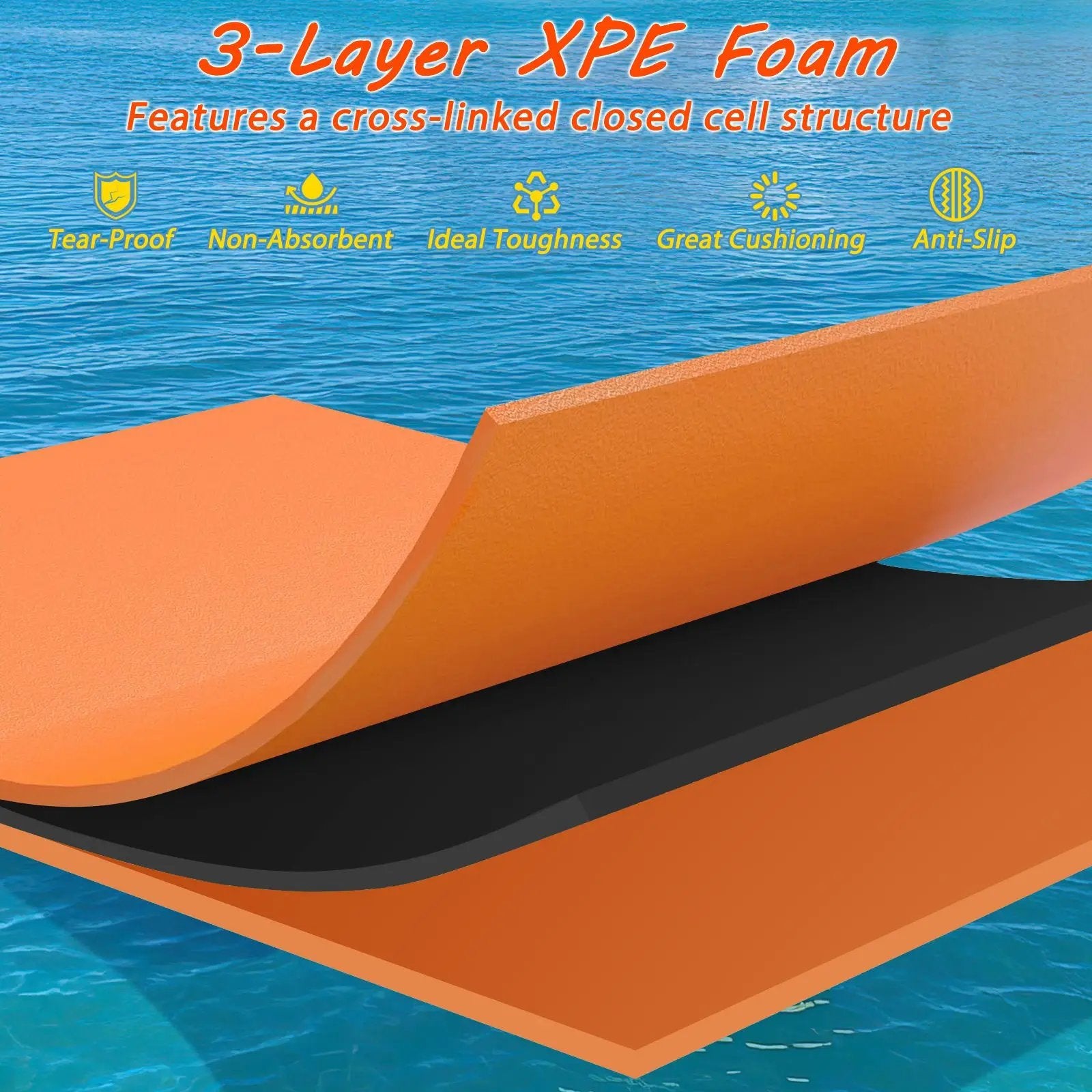 3-layer Tear-resistant Relaxing Foam Floating Pad by DirectDeals