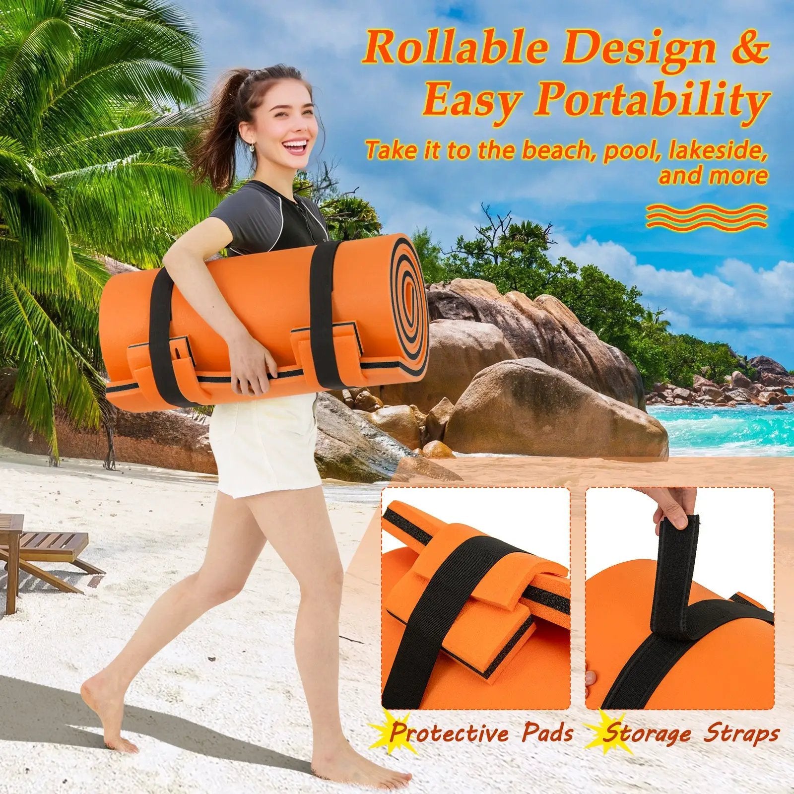 3-layer Tear-resistant Relaxing Foam Floating Pad by DirectDeals