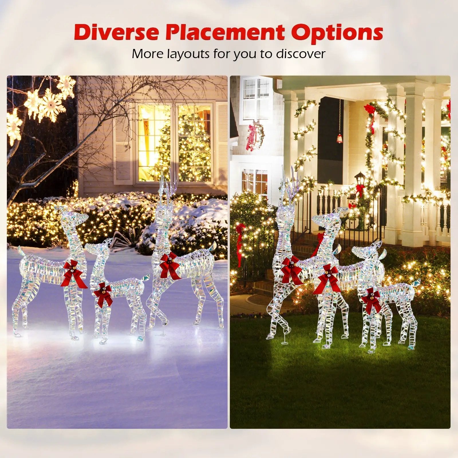 3-Piece Large Lighted Christmas Reindeer Family by DirectDeals