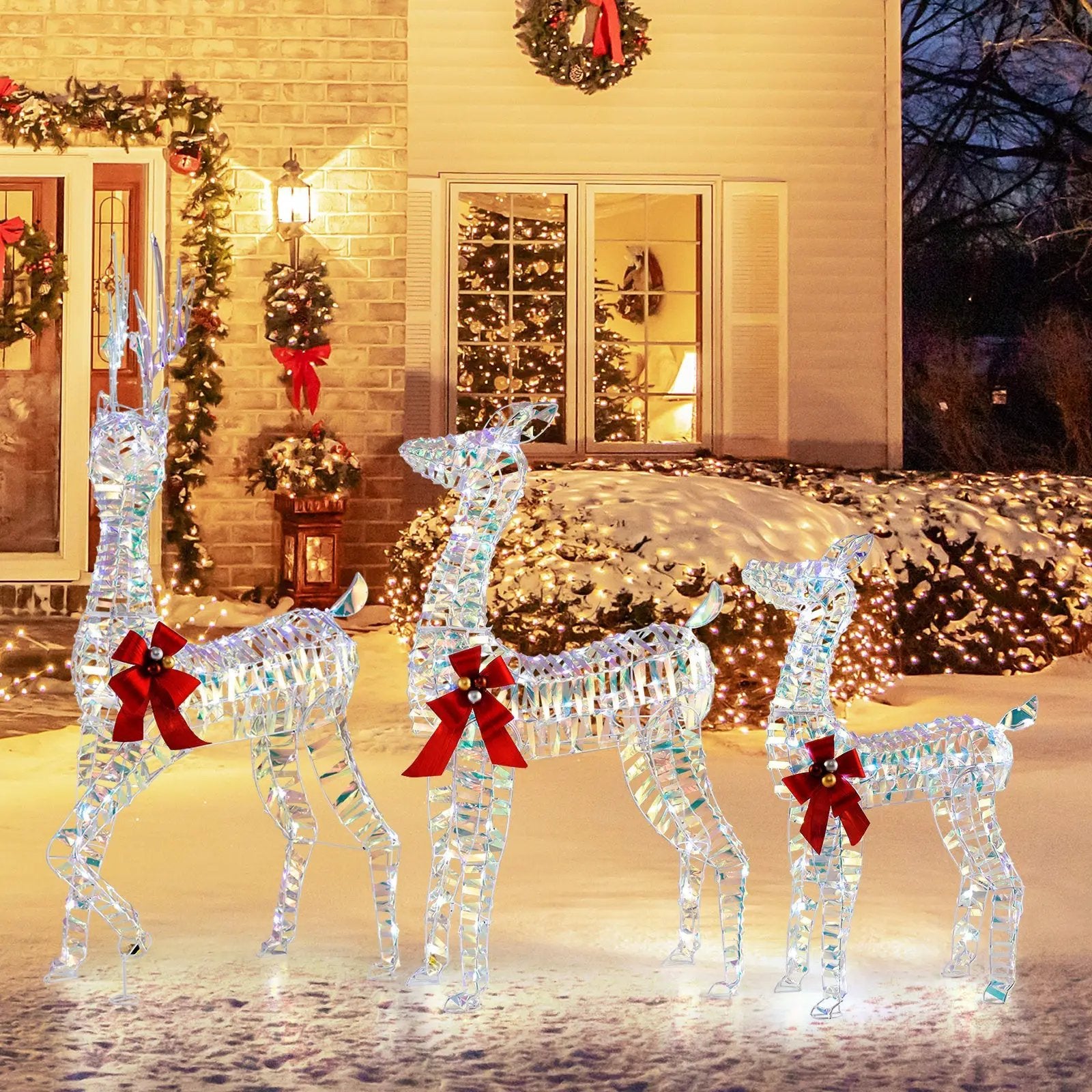 3-Piece Large Lighted Christmas Reindeer Family by DirectDeals
