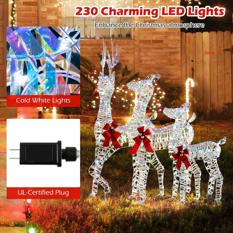 3-Piece Large Lighted Christmas Reindeer Family by DirectDeals