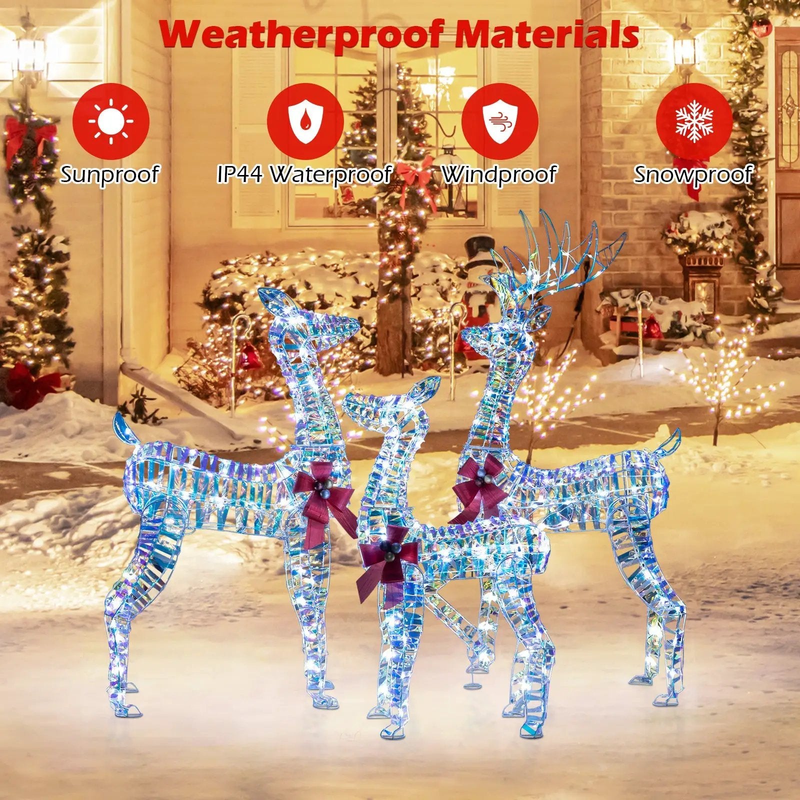 3-Piece Large Lighted Christmas Reindeer Family by DirectDeals