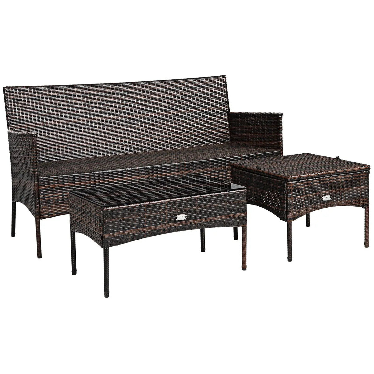 3 Pieces Patio Furniture Sectional Set with 5 Cozy by DirectDeals
