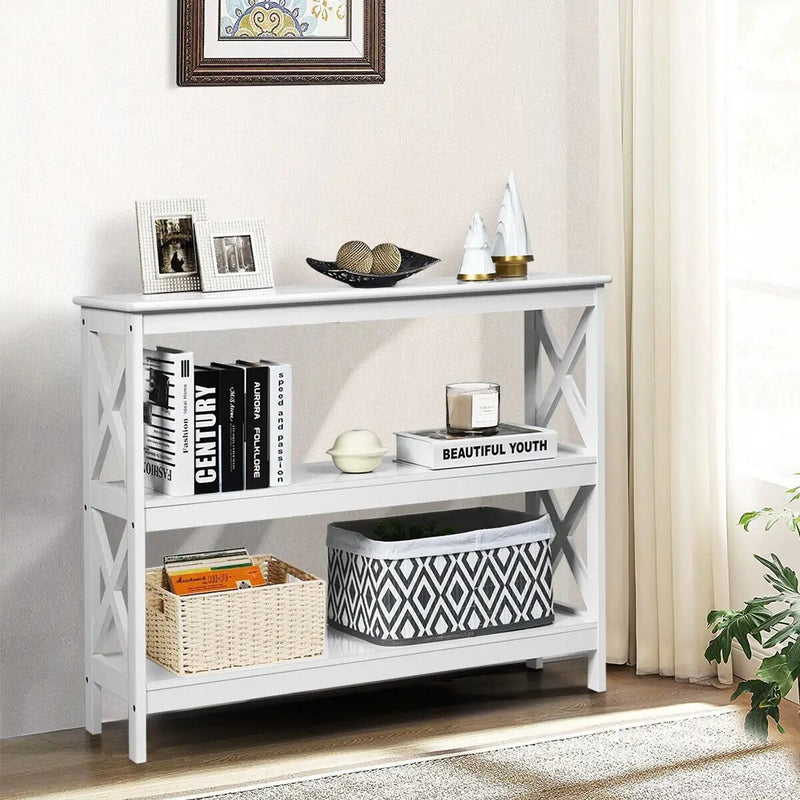 3-Tier Console X-Design Sofa Side Accent Table by DirectDeals