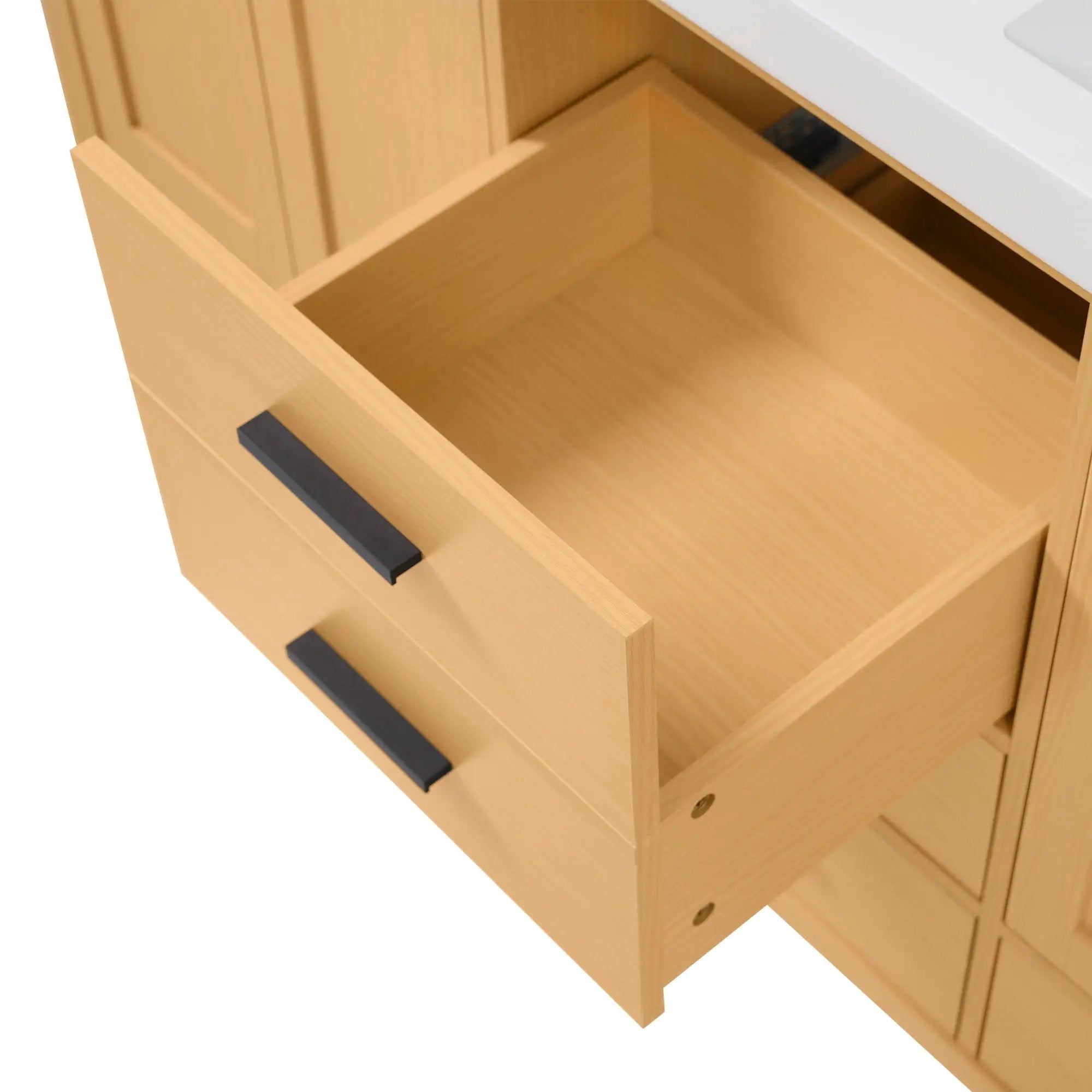 Bathroom Vanity With Double Sink, Soft Close Doors & Drawers Handles - Wood by HouseOfZazla