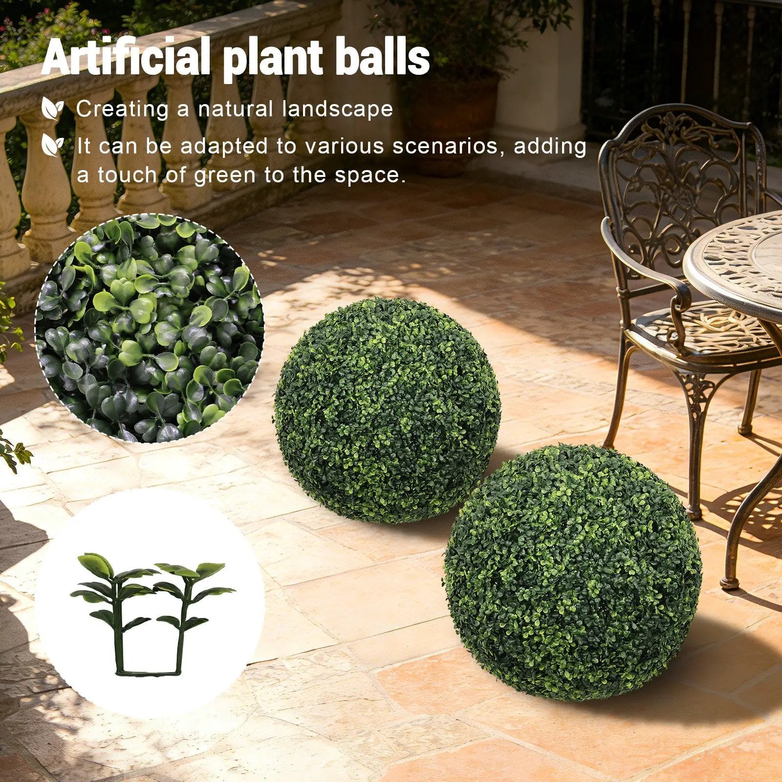 18.5In Dark Artificial Topiary Balls by HouseOfZazla