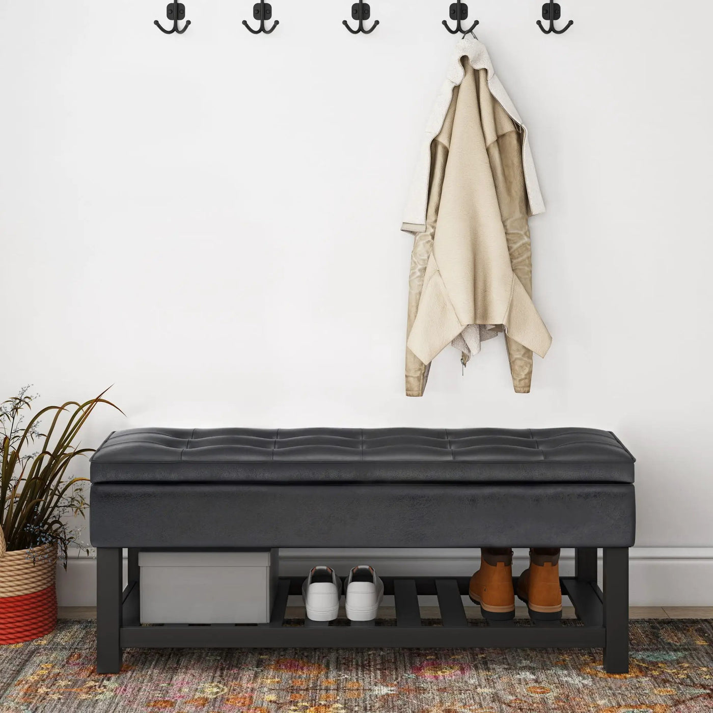Cosmopolitan - Storage Ottoman Bench With Open Bottom by HouseOfZazla