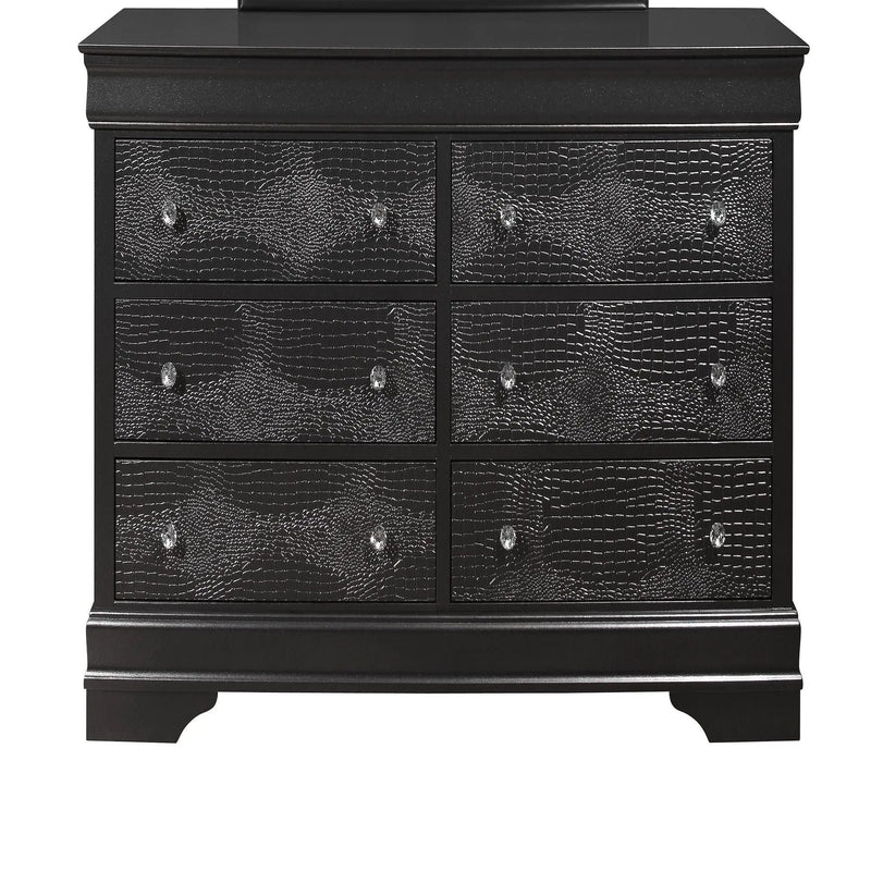 Shaker - 5 Pieces Bedroom Set With Crystal Inspired Tufted Headboard And LED Lighting by HouseOfZazla