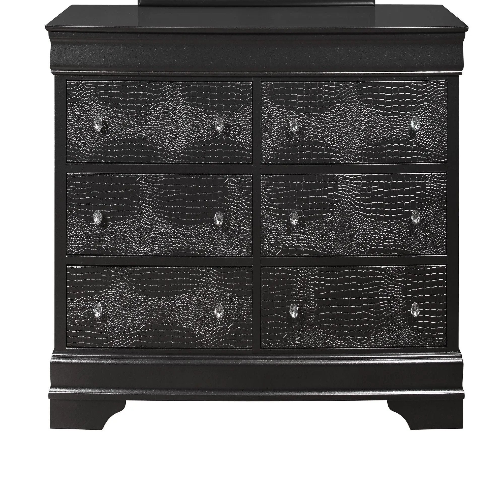 Shaker - 5 Pieces Bedroom Set With Crystal Inspired Tufted Headboard And LED Lighting by Unique Piece Furniture