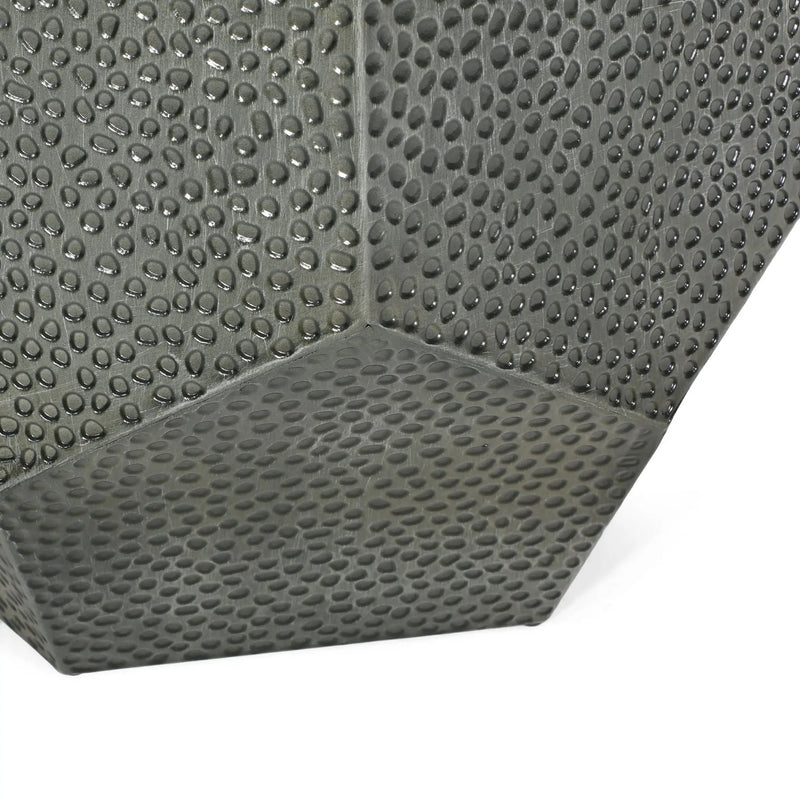 Modern Hammered Iron Geometric End Table by HouseOfZazla