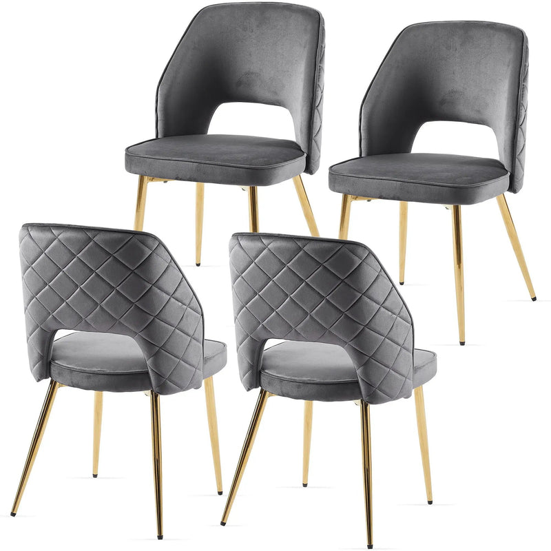 Dining Chairs With Metal Legs And Hollow Back Upholstered Dining Chairs by Unique Piece Furniture
