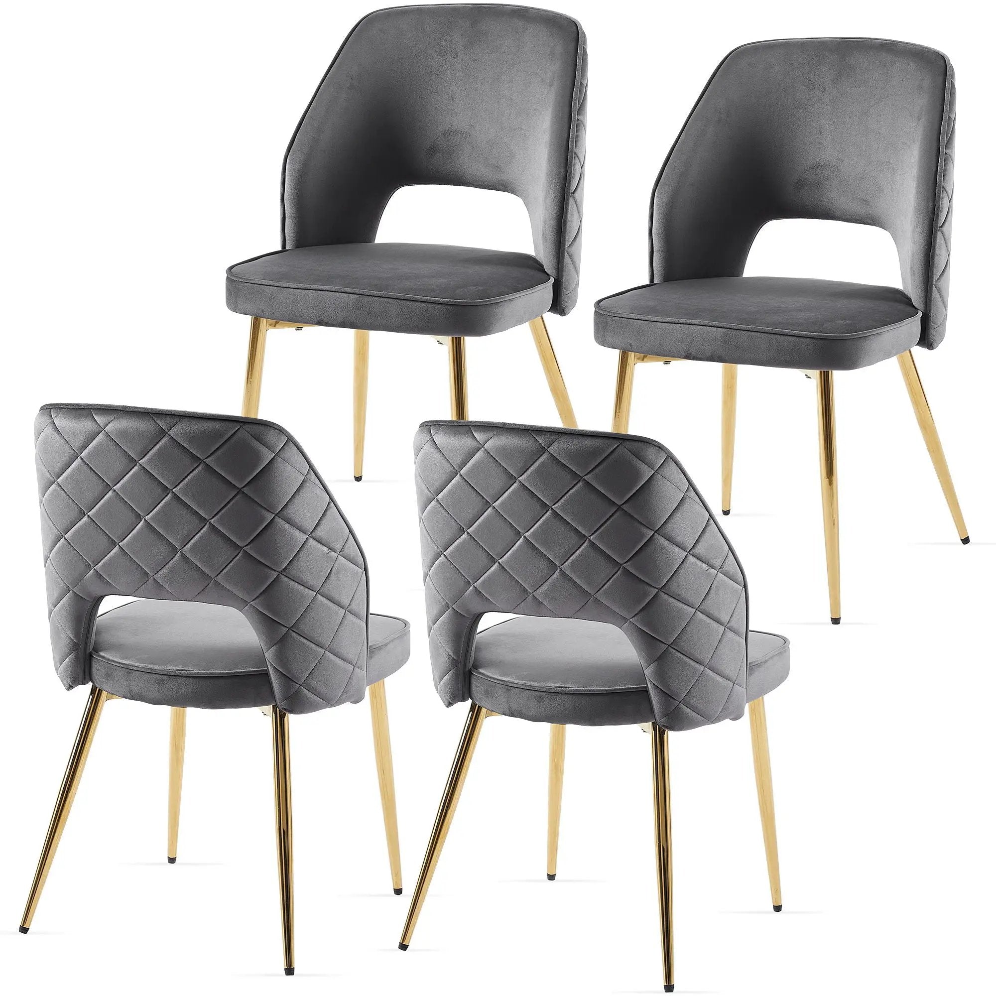 Dining Chairs With Metal Legs And Hollow Back Upholstered Dining Chairs by HouseOfZazla
