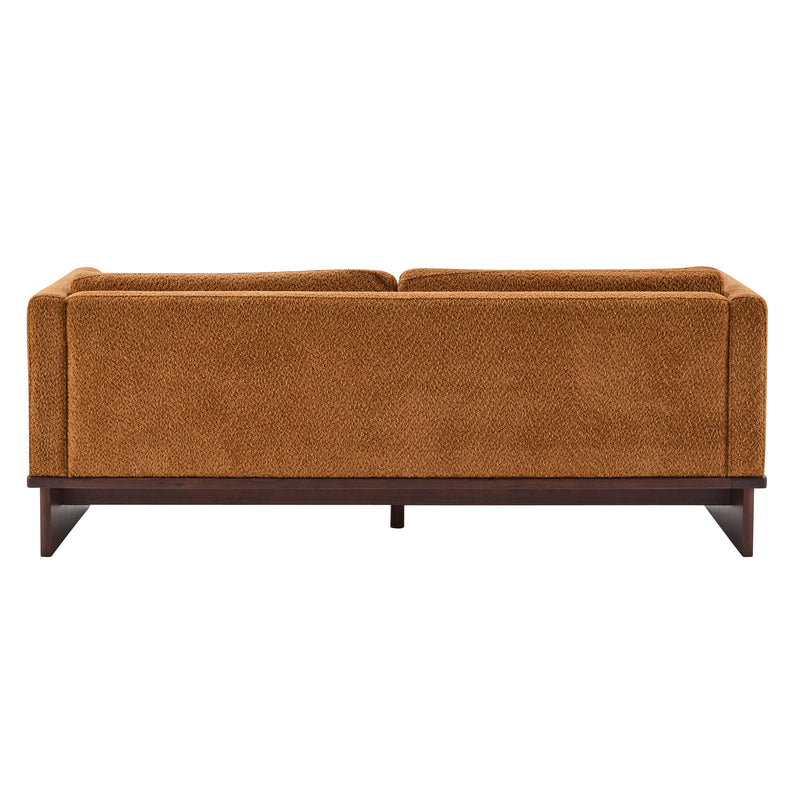 77 in. Square Arm Modern 3 Seater Boucle Sofa Upholstered Couch with Solid Wood Base by HouseOfZazla