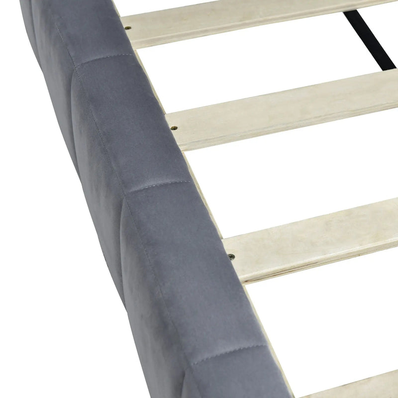 Full Size Upholstered Classic Mid Century Modern Daybed / Sofa Bed Frame, Elegant Design - Gray