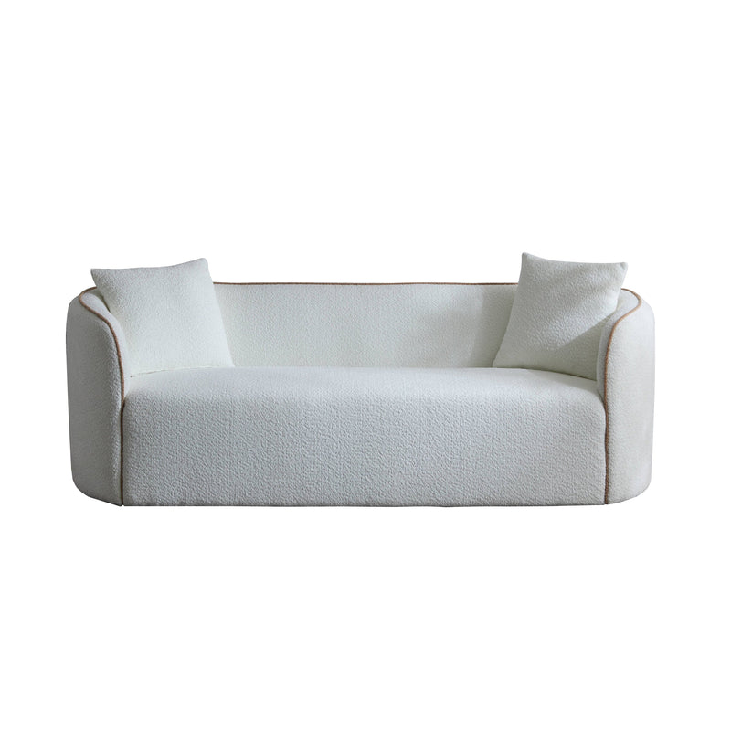 Coral 82" Curved Sofa with Boucle Upholstery - Beige, photo 3 of 7