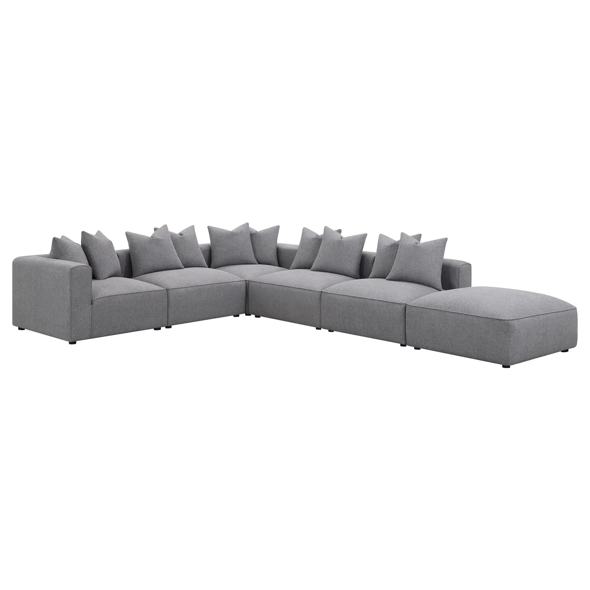 Jennifer 6-piece Upholstered Modular Sectional Grey by Unique Piece Furniture