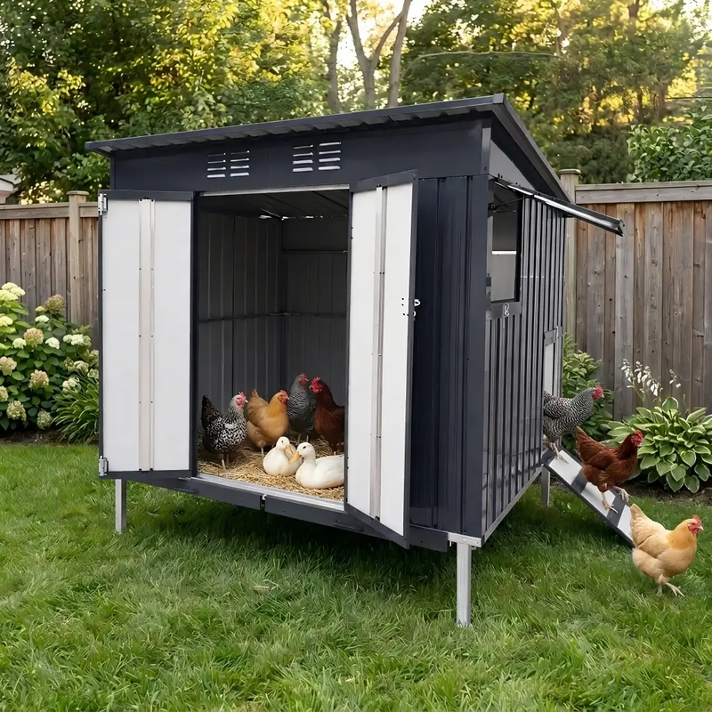 Outdoor Galvanized Metal Chicken Coop by HouseOfZazla