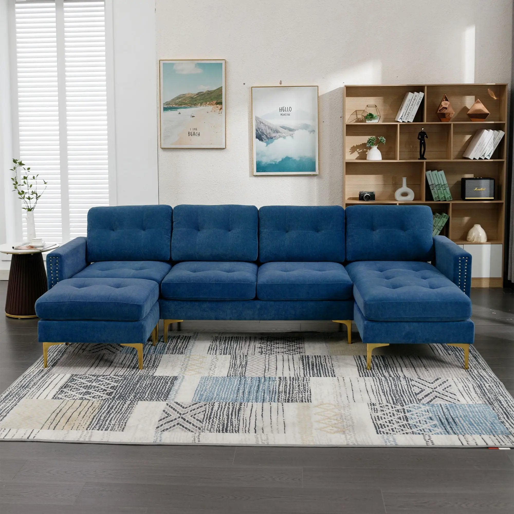 Modern L - Shape Convertible Sectional Sofa With Movable Ottoman by HouseOfZazla