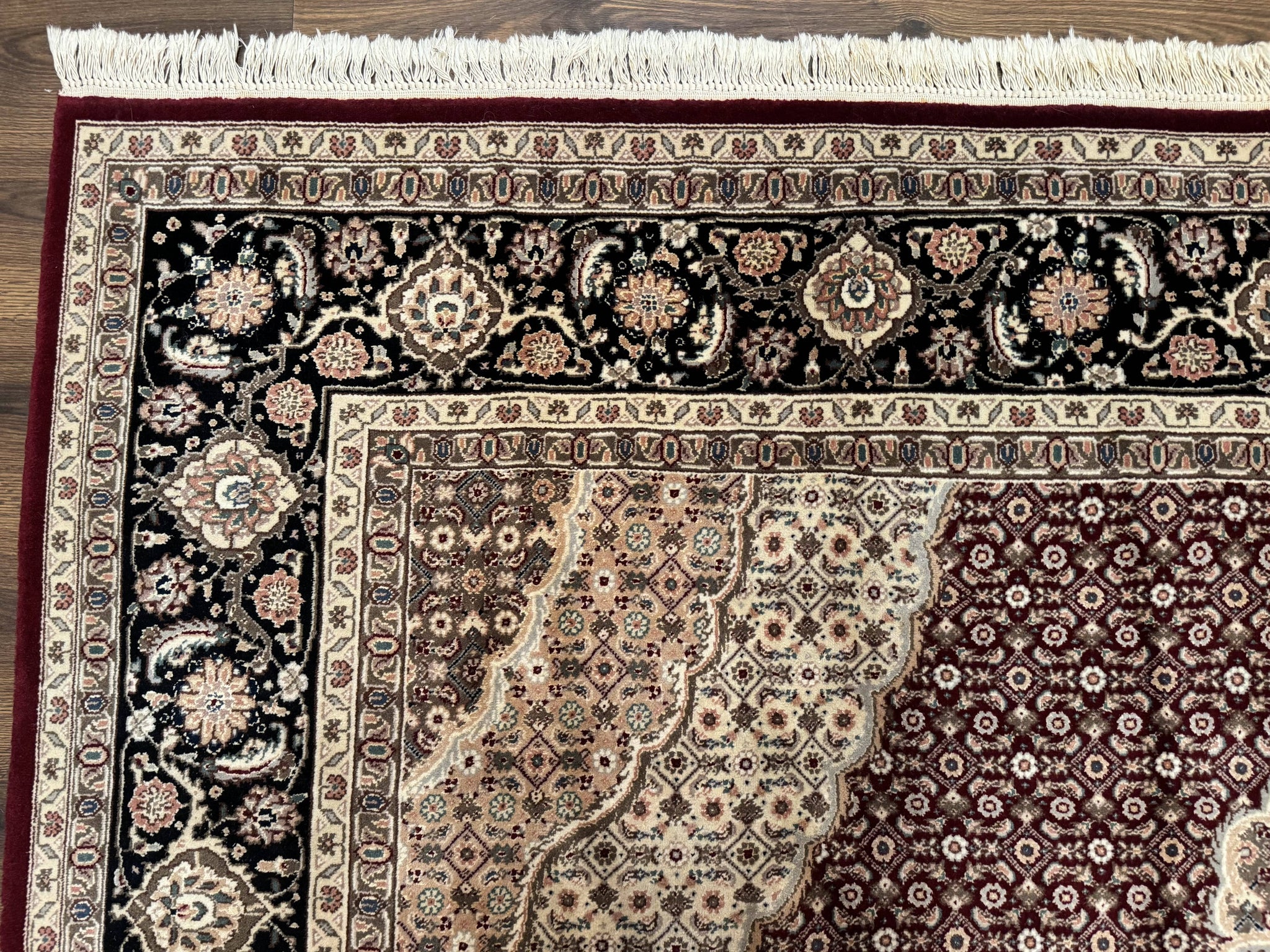 Sino Persian Rug 8x10, Herati, Elegant Oriental Carpet, Dark Maroon by Jewel Rugs