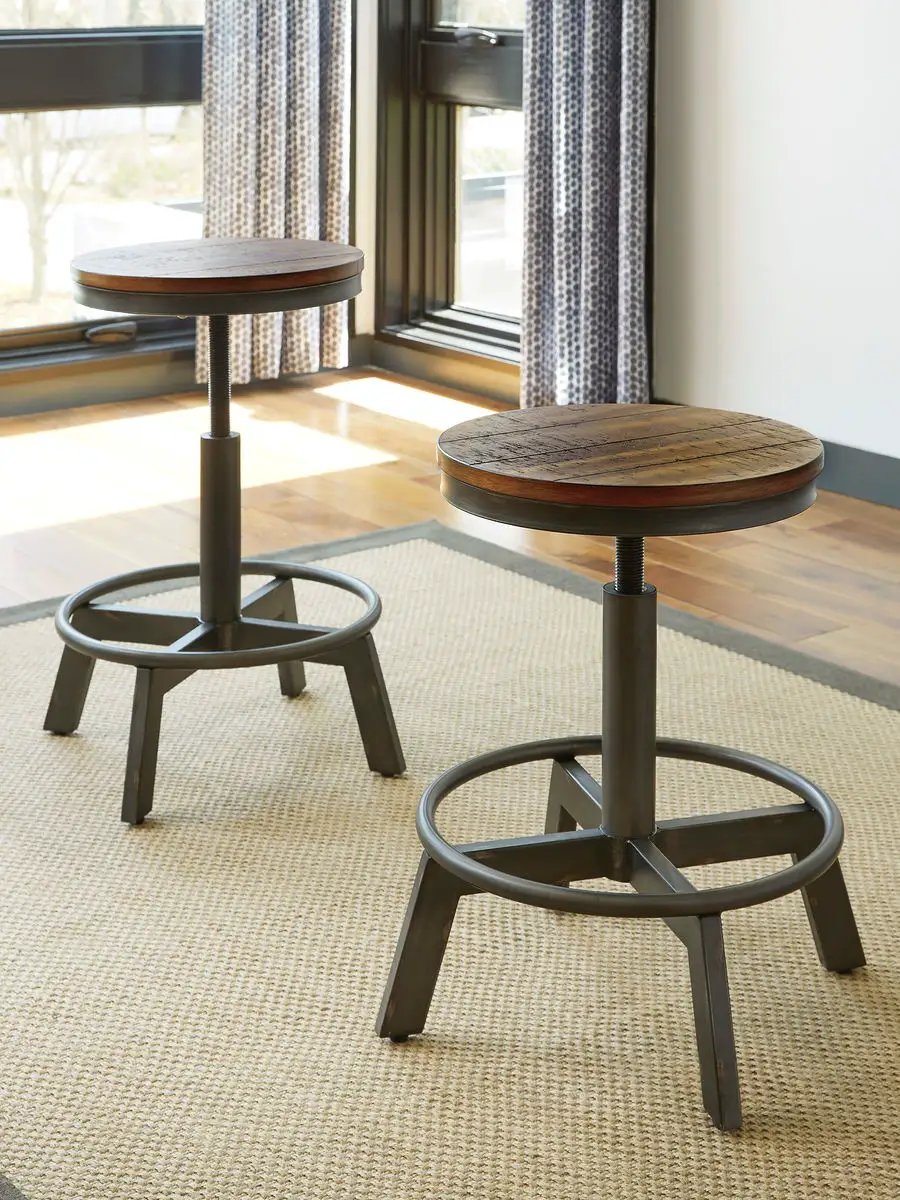 Torjin - 3 Pc. - Long Counter Table, 2 Stools - Dark Brown by Unique Piece Furniture