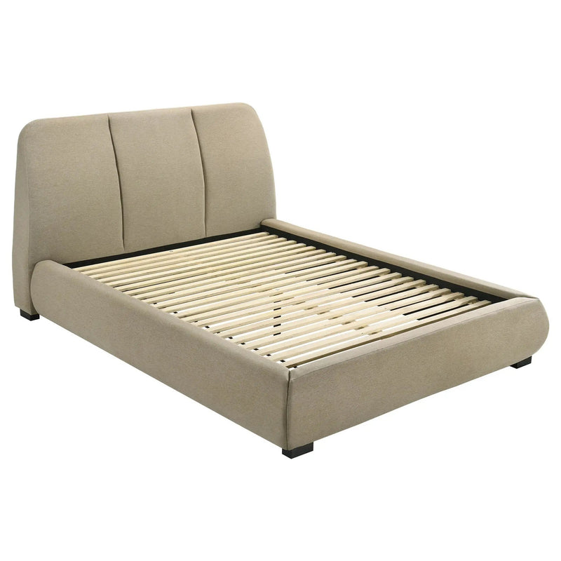 Mokena 46-inch Upholstered Queen Platform Bed Brown by Unique Piece Furniture
