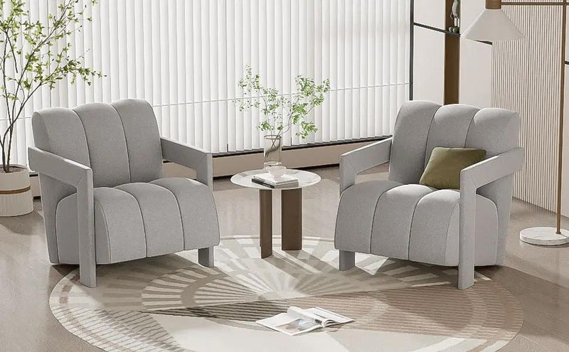 Modern Minimalist Leisure Armchair With L Shaped Armrests by HouseOfZazla