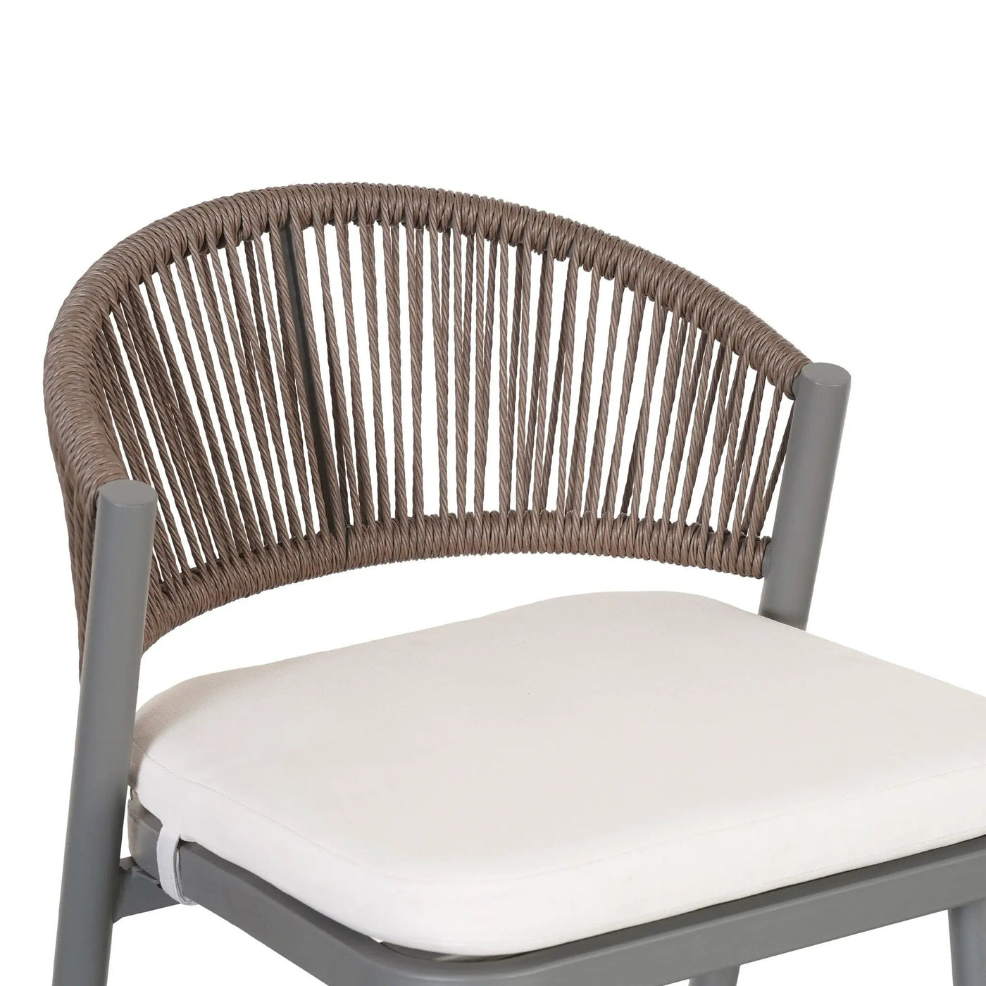 Outdoor Bar Height Metal Frame Counter Stools with Scallop-Shaped Backrest & Water-Resistant Cushions by HouseOfZazla