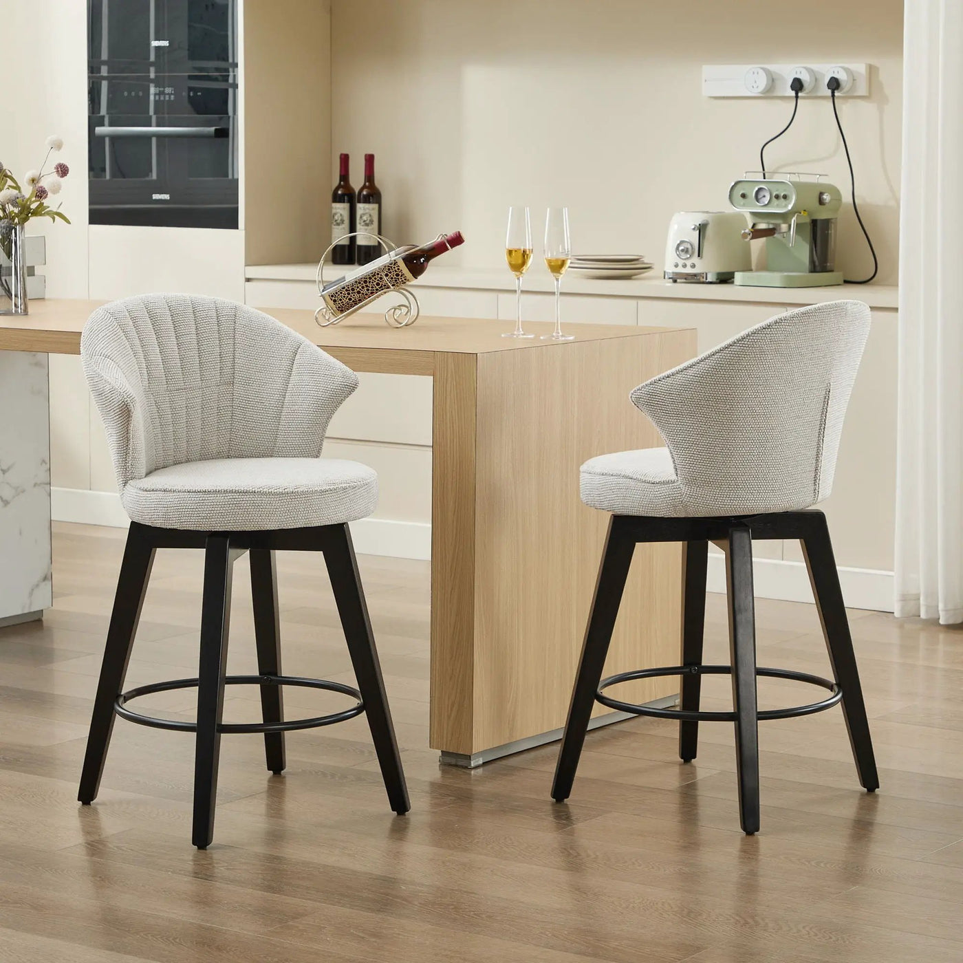 Wing Back Swivel Bar Stools (Set of 2) by HouseOfZazla