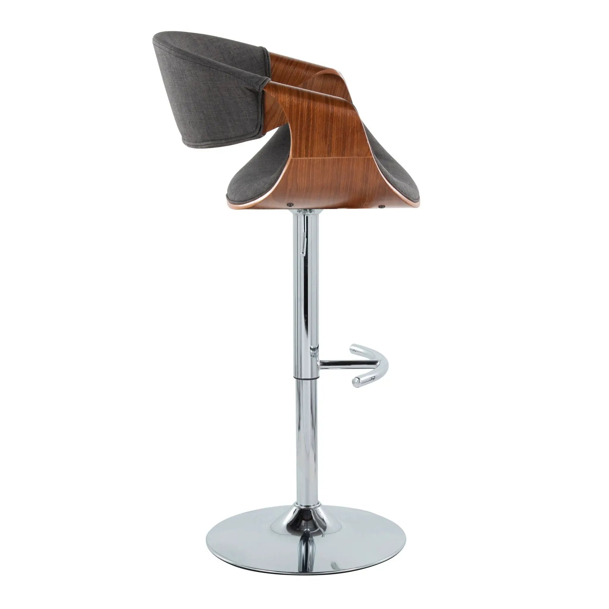Curvo - Mid Century Modern Adjustable Barstool With Swivel With Rounded T Footrest (Set of 2) by Unique Piece Furniture