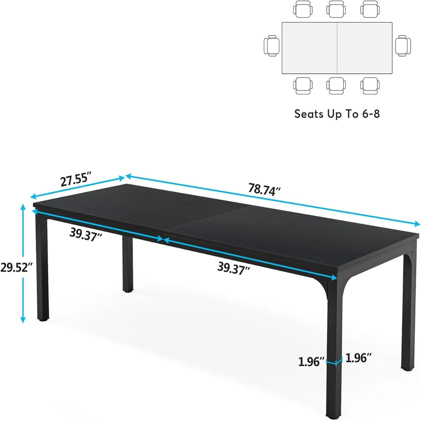 Rectangle Dining Table For 6 - 8 People by HouseOfZazla