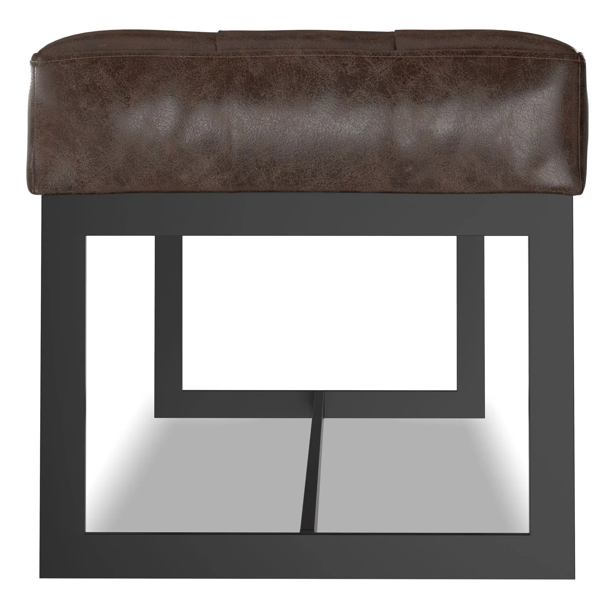 Penelope - Ottoman Bench With Genuine Leather Upholstery - Brown by HouseOfZazla