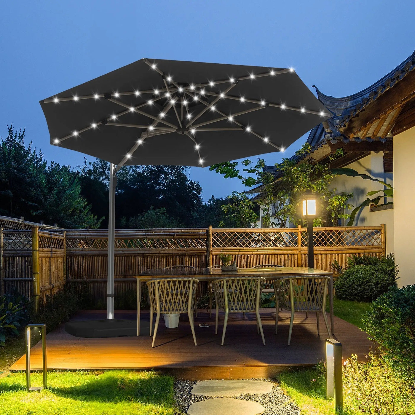 Round Cantilever Umbrella with Center Pole by HouseOfZazla