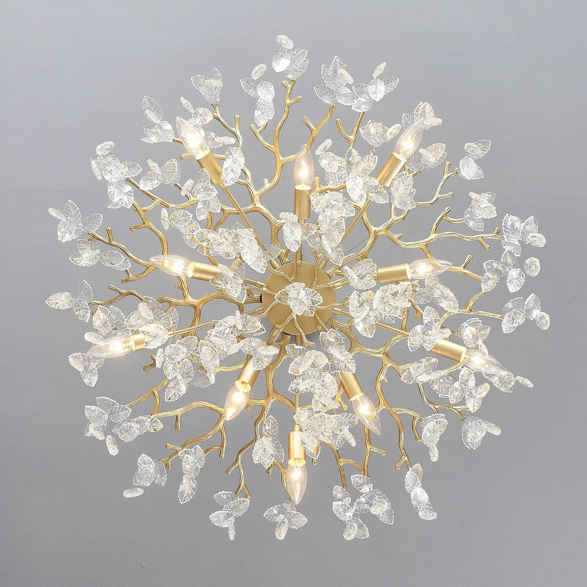 8-Light Crystal Gold Chandelier for Dining Room and Kitchen Island by HouseOfZazla