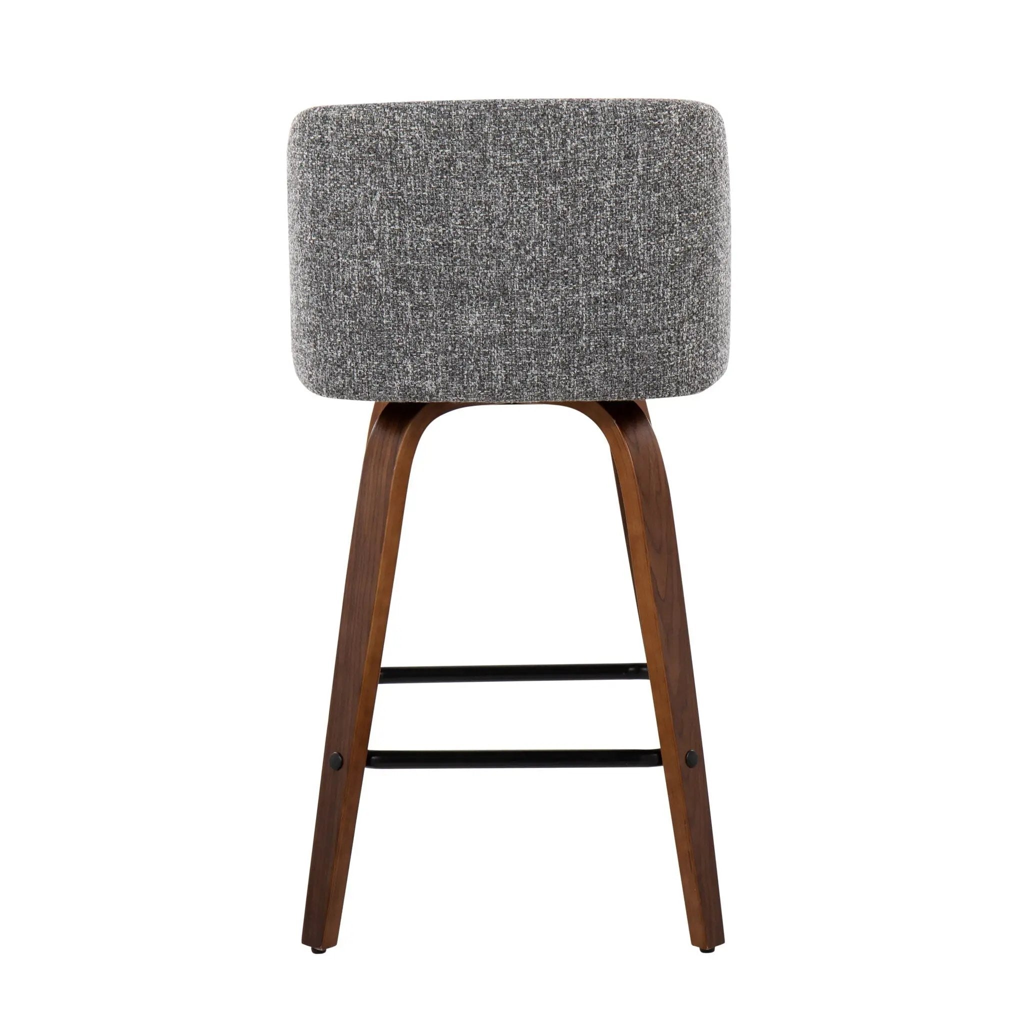 Toriano - Mid Century Modern Fixed Height Counter Stool & Square Footrest (Set of 2) by HouseOfZazla