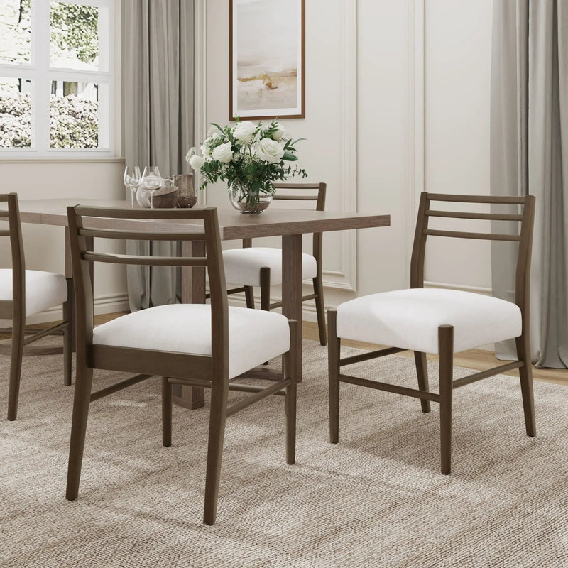 Farmhouse Style Dining Chair Set With Ladder Back Design by HouseOfZazla
