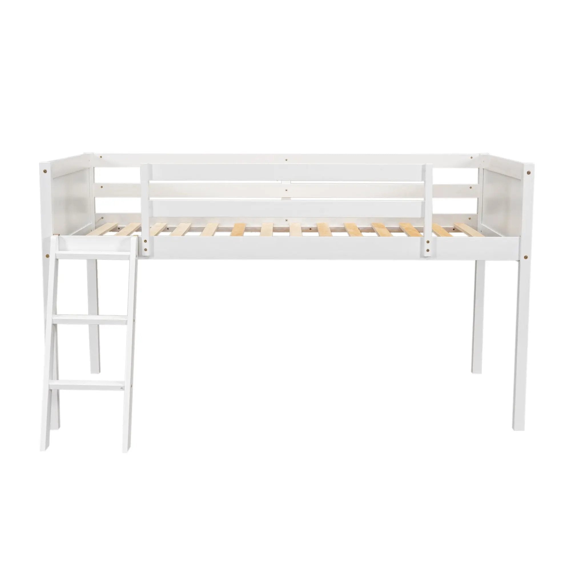 Low Loft Bed With Adjustable Ladder