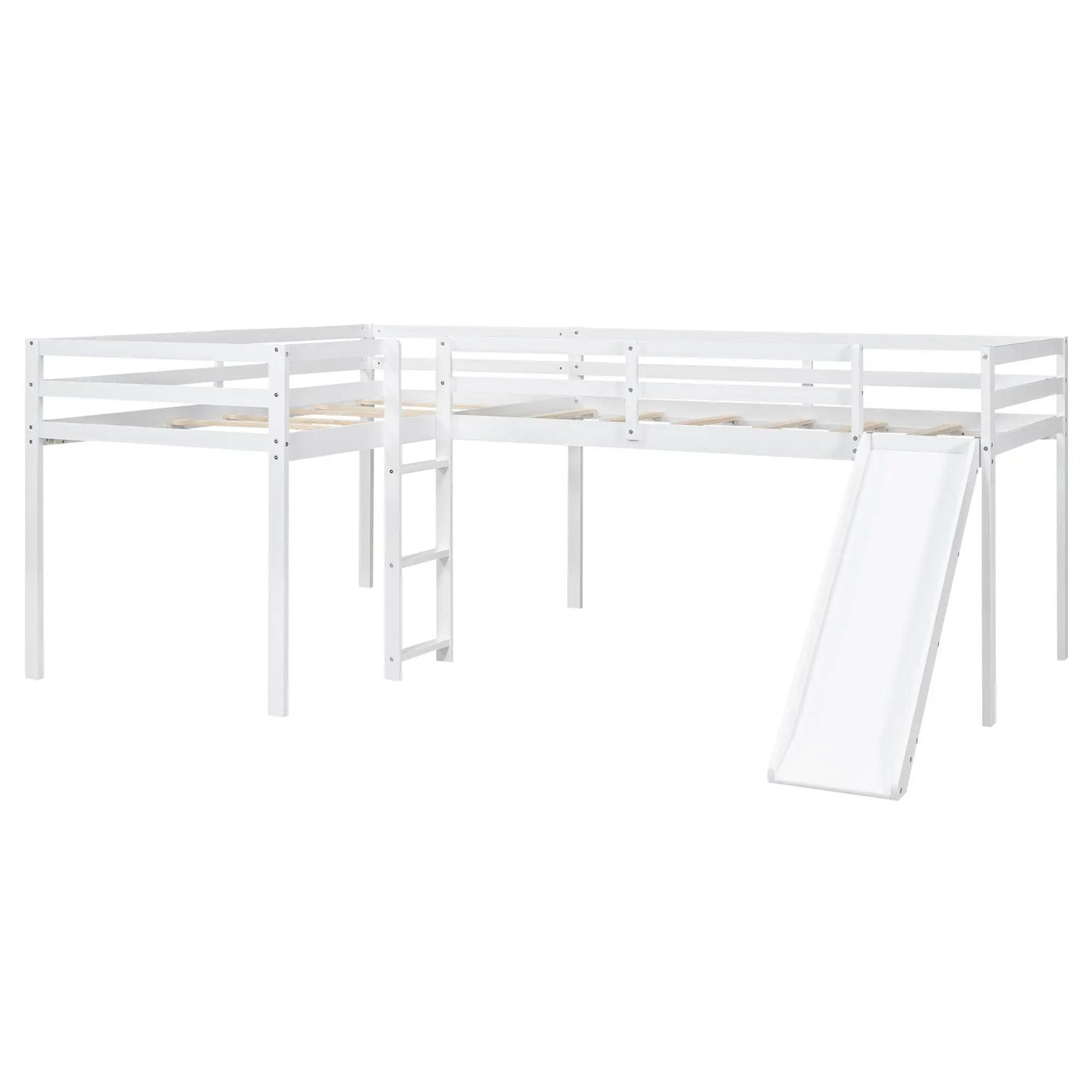 L Shaped Loft Bed With Ladder And Slide by HouseOfZazla