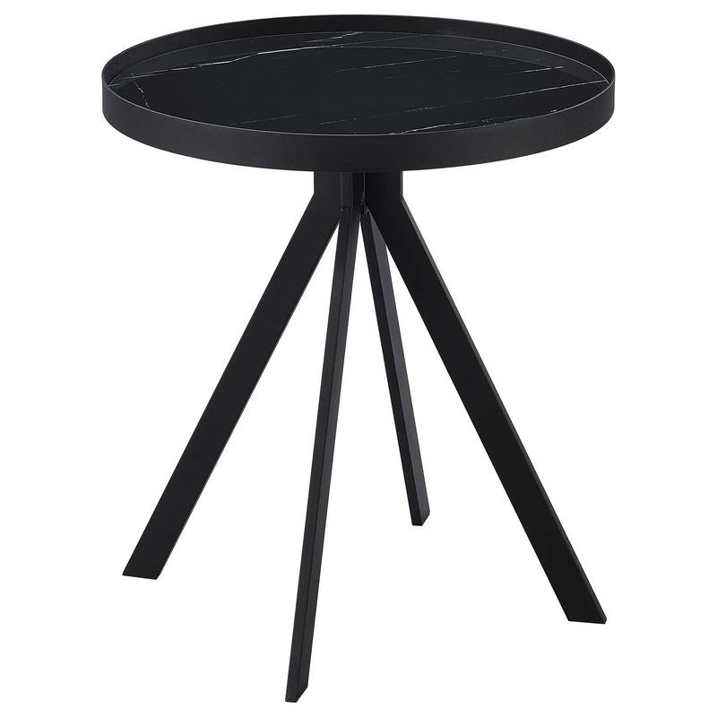 Briggs 2-piece Round Coffee and End Table Set Black by Unique Piece Furniture